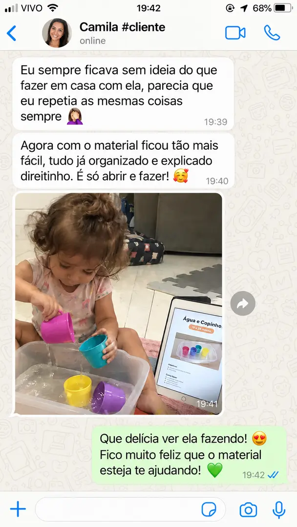 Depoimento de Camila — Água e Copinhos
